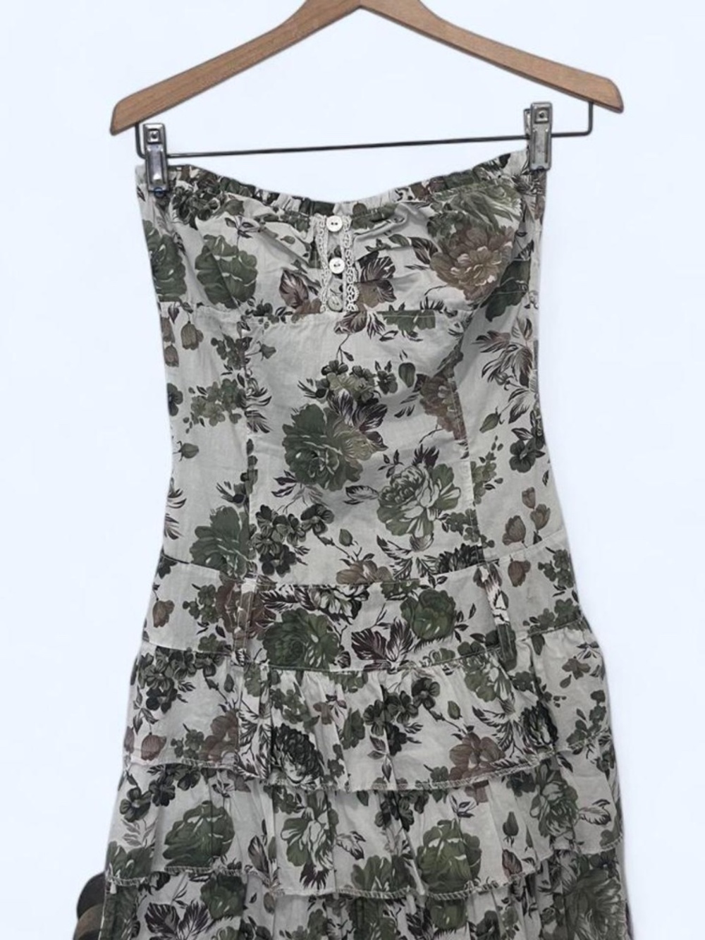 Vintage Made in Italy Strapless Cotton Dress M